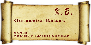 Klemanovics Barbara névjegykártya