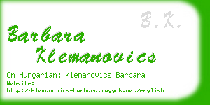 barbara klemanovics business card